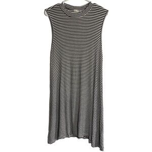 Garage Black and White Stripe Mock Neck Dress Size Large